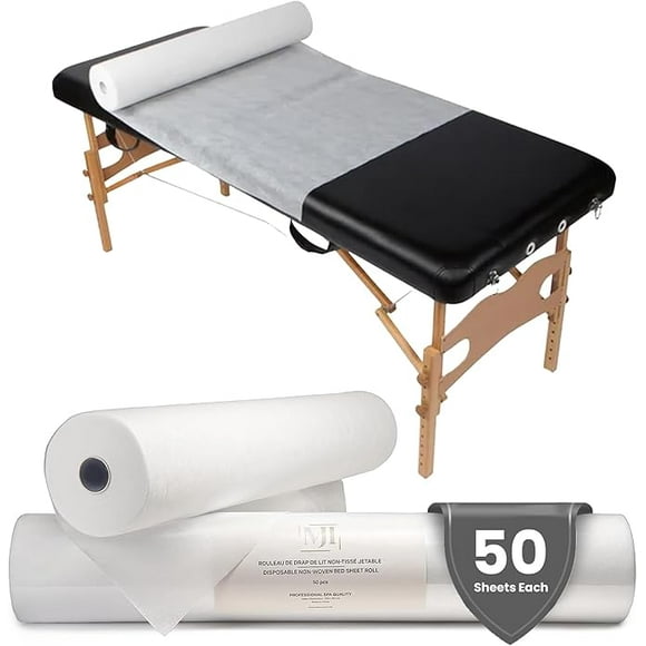 100  ( 2 Rolls ) Disposable Massage Table Sheets Roll – Water Resistant Non-Woven Bed Sheet