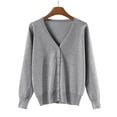 thumbnail image 5 of Bexdxz Women's Cardigan Sweater Lightweight Long Sleeve V Neck Knit Jacket for Spring Fall Layering Light Gray XL, 5 of 6