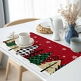thumbnail image 3 of Red Merry Christmas Placemats Set of 4, Green Christmas Tree Table Mats Washable Heat-Resistant Non-Slip Place Mats for Kitchen Dinner Table Indoor Outdoor Decor,13x19 Inch White Snow Forest Winter, 3 of 9