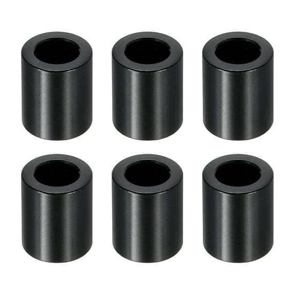 M6 Aluminum Spacers, 6 Pcs Metal Spacers Aluminum 6.2mm ID x 10mm OD x 12mm L Aluminum Spacer Screw Standoff, Black