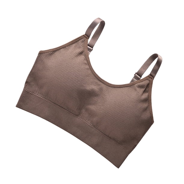 Guardurnaity Bralette transpirable para mujer, sujetador sin costuras suave y agradable para la piel, sujetador sin costuras Ropa interior Café
