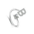 thumbnail image 1 of tredstone Initial Letter Ring for Women Girls Alloy Silver Alphabet Rings Adjustable Crystal Inlaid Initial Rings Gift Type12, 1 of 9