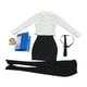 thumbnail image 5 of Trajes de ropa femenina a escala 1/6, elegante disfraz en miniatura para el lugar de trabajo de 12 pulgadas Blanco y negro, 5 of 9