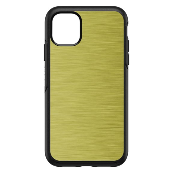DistinctInk Custom SKIN / DECAL compatible with OtterBox Symmetry for iPhone 11 Pro (5.8" Screen) - Yellow Stainless Steel Image Print - Printed Image of Stainless Steel