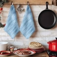 thumbnail image 6 of Blue Kitchen Towels Set of 3, Modern Abstract Art Ombre Striped Absorbent Dish Towels for Kitchen, Microfiber Hand Towel, Quick Drying Tea Towel for Cleaning Decorative Dishcloths, 6 of 7