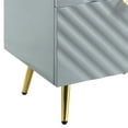 thumbnail image 4 of Tyra 25 Inch Wood Nightstand Textured Wavy Design Gold Metal Legs Gray - Saltoro Sherpi, 4 of 6
