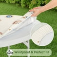 thumbnail image 5 of Round Elastic Tablecloth - Cute Cartoon Waterproof Fitted Table Cover for Kids, Windproof & Spill-Proof with Fun Rainbow Animals Design (44 inches), 5 of 5