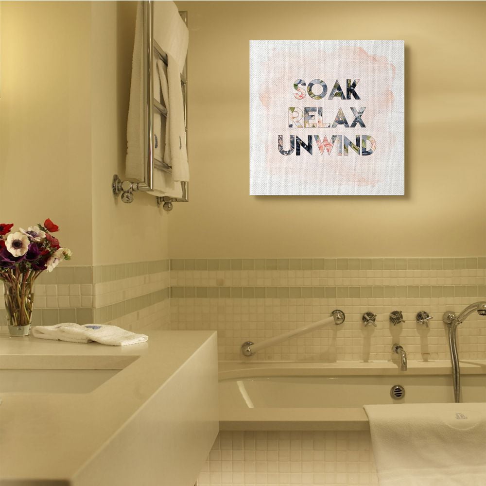 Stupell Industries Sox Relax Unwind in Floral Typography Designed by Tara Moss