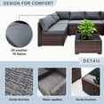 thumbnail image 6 of Decksplore 7 Piece Dark Gray Wicker Patio Furniture Set, Outdoor Rattan Sectional Sofa with Glass Table and Cushions for Backyard Lawn Garden Porch, 6 of 11