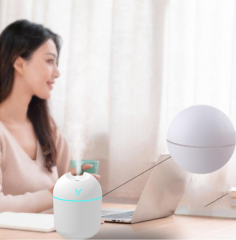White/1Pc Mini Usb Humidifier Home Car Small Humidifier Suitable For Bedroom Travel 8*8*10.6Cm