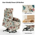 thumbnail image 3 of Electric Power Lift Recliner Set of 2 Automatic Fabric Extra Seat Sofa Chairs Recliners for Elderly Bedroom Living Room White, 3 of 7