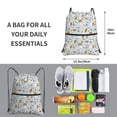 thumbnail image 2 of Naloa Cute Rabbit Hold Carrot Drawstring Backpack String Bag Cinch Water Resistant for Gym Shopping Sport Yoga, 2 of 6