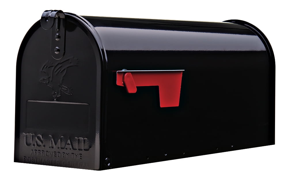 Mailbox Galvanized Steel Post Mount Jumbo Extra Large Black Parcel Package Mail 