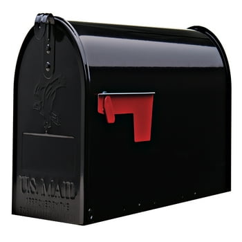 Gibraltar Mailboxes Classic Medium, Steel, Post  Mailbox, Black, T1S00B00