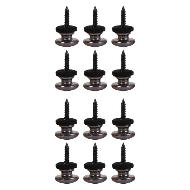 12 Piezas Correa de Guitarra de Cabeza de Setas Botones Correa Cerraduras Cromo (Negro)