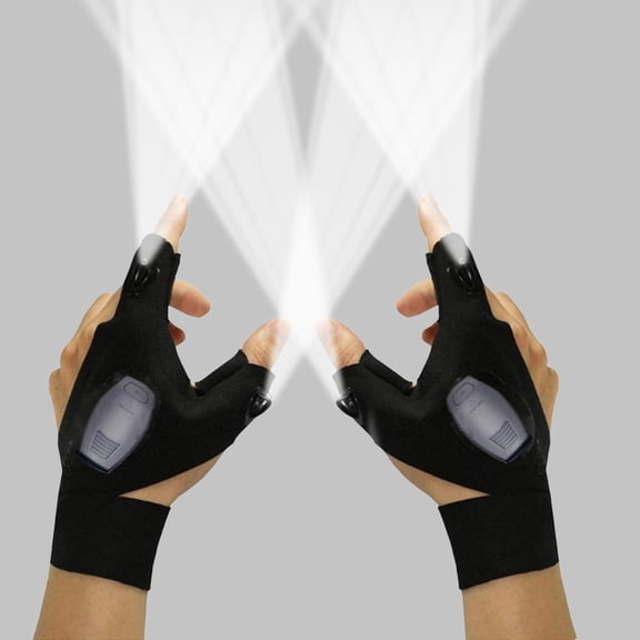 Aptoco Rechargeable LED Flashlight Gloves, Hands-Free Lights Fishing Gloves for Men Husband Dad, Fits for Dog Walk, Running, Repairing and Camping, Stocking Stuffers Gifts for Men in Christmas