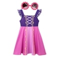 thumbnail image 4 of Vestido de verano para niña, ropa informal de sirena, color rosa, Rapunzel, estilo coreano, 2-10T, 4 of 5