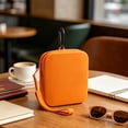 thumbnail image 4 of Dongrere Mini Silicone Makeup Case, Portable Zipper Cosmetic Holder with Wrist Strap, Portable Makeup Bag Coin Purse for Women Men, 4x4.6 Inch, Orange, 4 of 6