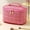 Pink, variant on Makeup Bag for Women, Large Cosmetic Case Organizer with Makeup Brush Compartment, Portable Train Case Make Up Bag for Travel-Size Toiletries, Cosmetics- White