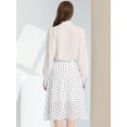 thumbnail image 4 of Allegra K Falda Midi De Lunares Vintage Con Cremallera En La Cintura Elástica Para Mujer Blanco L, 4 of 5