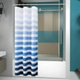 thumbnail image 5 of Striped Geometric Pattern Bathroom Curtains, Ombre Shower Curtain, Waterproof Shower Curtain Liner with 12 Hooks, Machine Washable (36" W x 72" L, White Blue), 5 of 6
