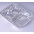 thumbnail image 4 of Pactiv Y7139TP 3 Compartment Aluminum Foil TV Dinner Food Container Tray with Board Lid , 24 oz. | 200/Case, 4 of 6