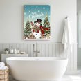 thumbnail image 4 of Canvas Wall Art, Teal Christmas Snowman Framed Canvas Prints for Bedroom Bathroom, Xmas Tree Snowflake Botanical Gallery Wrapped Wall Decor for Home Office, Gifts, 11"x14" Ship Next Day, 4 of 9