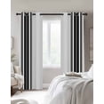 thumbnail image 3 of Black Striped Blackout Curtains 39 Inches Long for Bedroom,Modern White Striped Abstract Art Aesthetics Thermal Insulated Room Darkening Black Out Window Curtain Panels Grommet Drapes for Living Room, 3 of 8