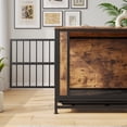 thumbnail image 3 of Multi-Functional Wooden Dog Crate Furniture with Sliding Doors for Medium/Small Dogs, 32.8" Decorative Kennel in Rustic Brown, 3 of 7