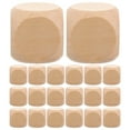 thumbnail image 1 of EeaseMX Juego de 20 dados de madera en blanco para manualidades, con seis lados, para hacer rompecabezas, manualidades y bricolaje (25 mm), 1 of 7