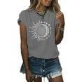 thumbnail image 2 of Sherrylily Summer Sun and Moon Print Graphic T-shirts for Women, 2 of 3