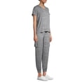 thumbnail image 5 of Hanes Women’s Short Sleeve Hoodie and Pajama Cargo Pant Set, 5 of 6