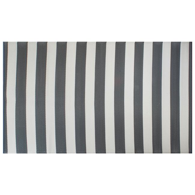 4 x 6 ft. Grey & White Stripe Outdoor Rug