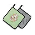 thumbnail image 2 of Goldendoodle Green Flowers Pair of Pot Holders, 2 of 4