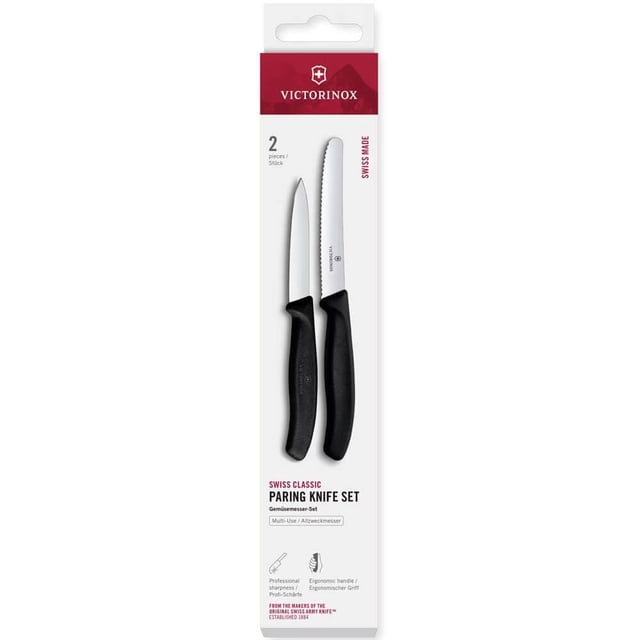 Juego de cuchillos Victorinox Swiss de 2 piezas de acero inoxidable negro