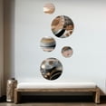 thumbnail image 3 of Designart "Euphoric Marbling in Gold and Pink" Abstract Marble Metal Wall Art Set of 5 Piece, 3 of 5