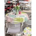 thumbnail image 5 of Outdoor Tablecloth with Umbrella Hole for Patio/Picnic/Party/Camping, Monstera Leaves Waterproof Table Cloth Round Cover Washable, Green Pink Tropical Summer Botanical Rustic (Dia 54"), 5 of 9