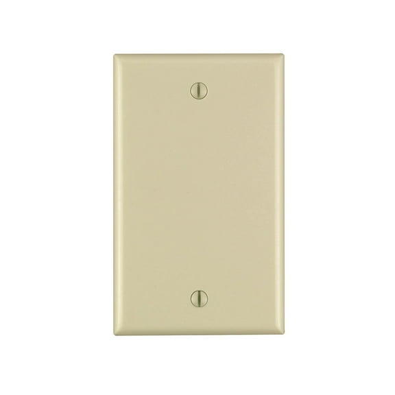 Leviton 80714-I 1-Gang No Device Blank Wallplate, Standard Size, Thermoplastic Nylon, Box Mount, Ivory
