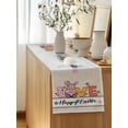 thumbnail image 5 of Table Runner 120 Inches Long for Kitchen Dining, Spring Easter Dresser Scarf Farmhouse, Dining Table Decorations for Wedding/Parties, Colorful Gnomes Rabbits Eggs Flowers Love Beige 13 x 120 In, 5 of 8