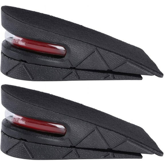 2in Height Increasing Insoles for Men Women, 2 Layer Adjustable Air Cushion Massage Shock Relief Comfortable Feet for Sports Shoes Boots (Black)