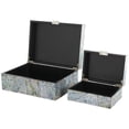 thumbnail image 6 of DecMode Abstract Handmade Mosaic Storage Multi Colored Mother of Pearl Shell Decorative Box, 2 Count, 6 of 9