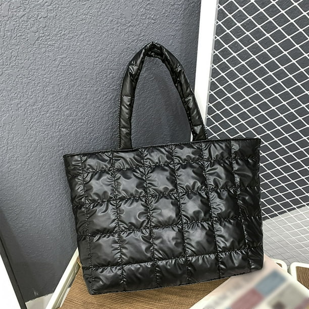 Bolso Tote Grande para Mujer, Bolso de Hombro Acolchado, Bolso de Invierno, Bolso Tote Espacial, Bolso de Hombro para Compras