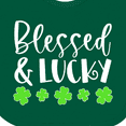 thumbnail image 4 of Inktastic Blessed and Lucky 4 Leaf Clovers St. Patrick's Day Boys or Girls Baby Bib, 4 of 4