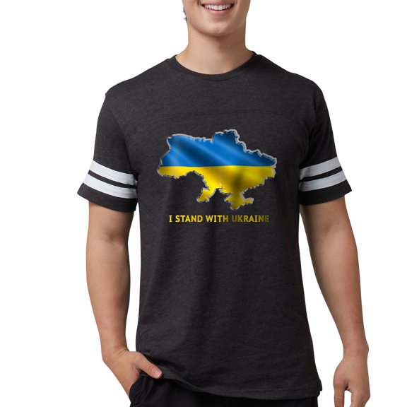 CafePress - I Stand With Ukraine Flag Ukrainian Pride T Shirt - Mens Football Shirt
