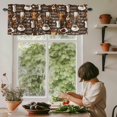 thumbnail image 6 of Coffee Rod Pocket Curtain Valance, Brown Retro Coffee Theme Beans Latte Tea Cup Farmhouse Window Valance for Living Room, Bedroom, Kitchen 42"W x 12"L, 6 of 9