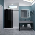 thumbnail image 4 of 76" H x 60" W Sliding Frameless Shower Door Matte Black w/ Tinted Glass, 4 of 8