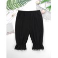 thumbnail image 4 of TiaoBug Kids Girls Lace Trim Victorian Pantaloons Solid Color Loose Bloomer Pants Pants Black 12, 4 of 7