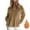 Khaki, variant on Womens Fleece Pullover Long Sleeve Jacket Button Down Fuzzy Sweatshirt Warm Outwear with Pockets