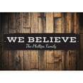 thumbnail image 1 of We Believe Family Novelty Sign, Metal Wall Decor - 4x18 inches, 1 of 4