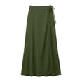 thumbnail image 4 of XIAOCHA Women's Wrap Tie-Waist Skirt Flowy Elegant Boho Casual Maxi Skirt, 4 of 4